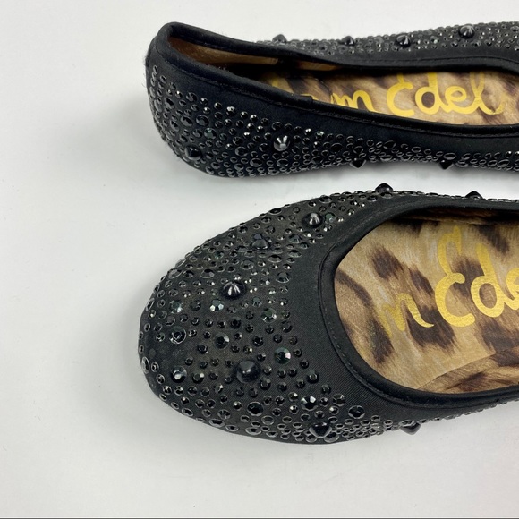 Sam Edelman | Black Studded Kid’s Ballet Flats - Picture 3 of 6